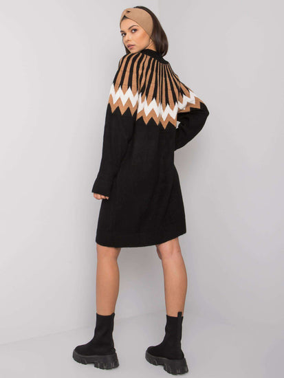 Black Turtleneck Knitted Dress