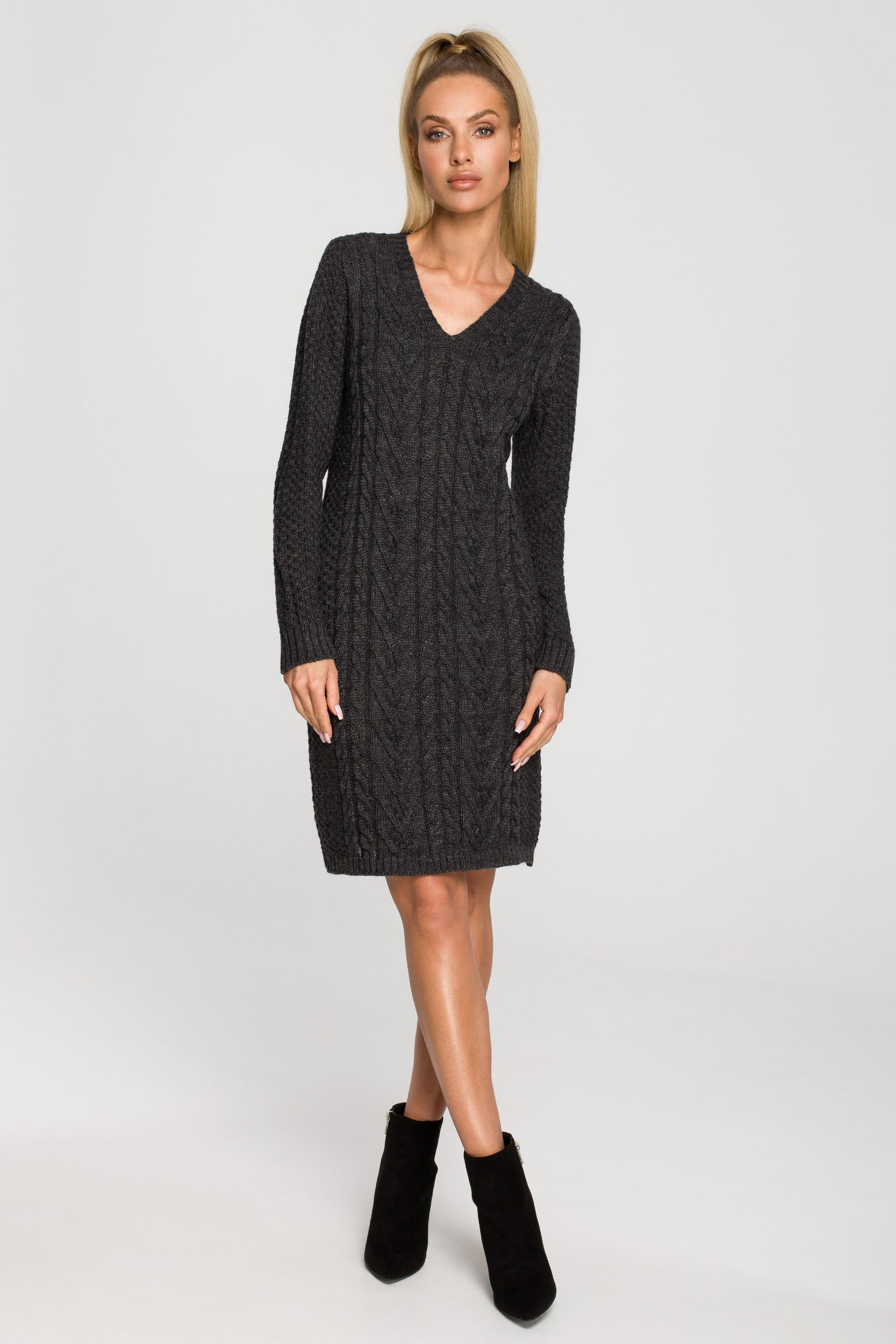 Cable Knit Sweater Dress | Strictly In | Embrace the cold season in style with our cable knit sweater dress. The perfect blend of coziness and class, this dress is a versatile addition to your autumn/winter wardrobe.