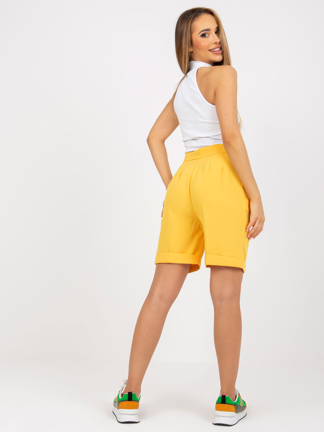 High-waist Yellow Shorts