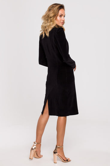 Midi Velvet Blazer Dress | Strictly In | Black