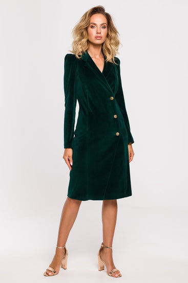 Midi Velvet Blazer Dress | Strictly In | Green