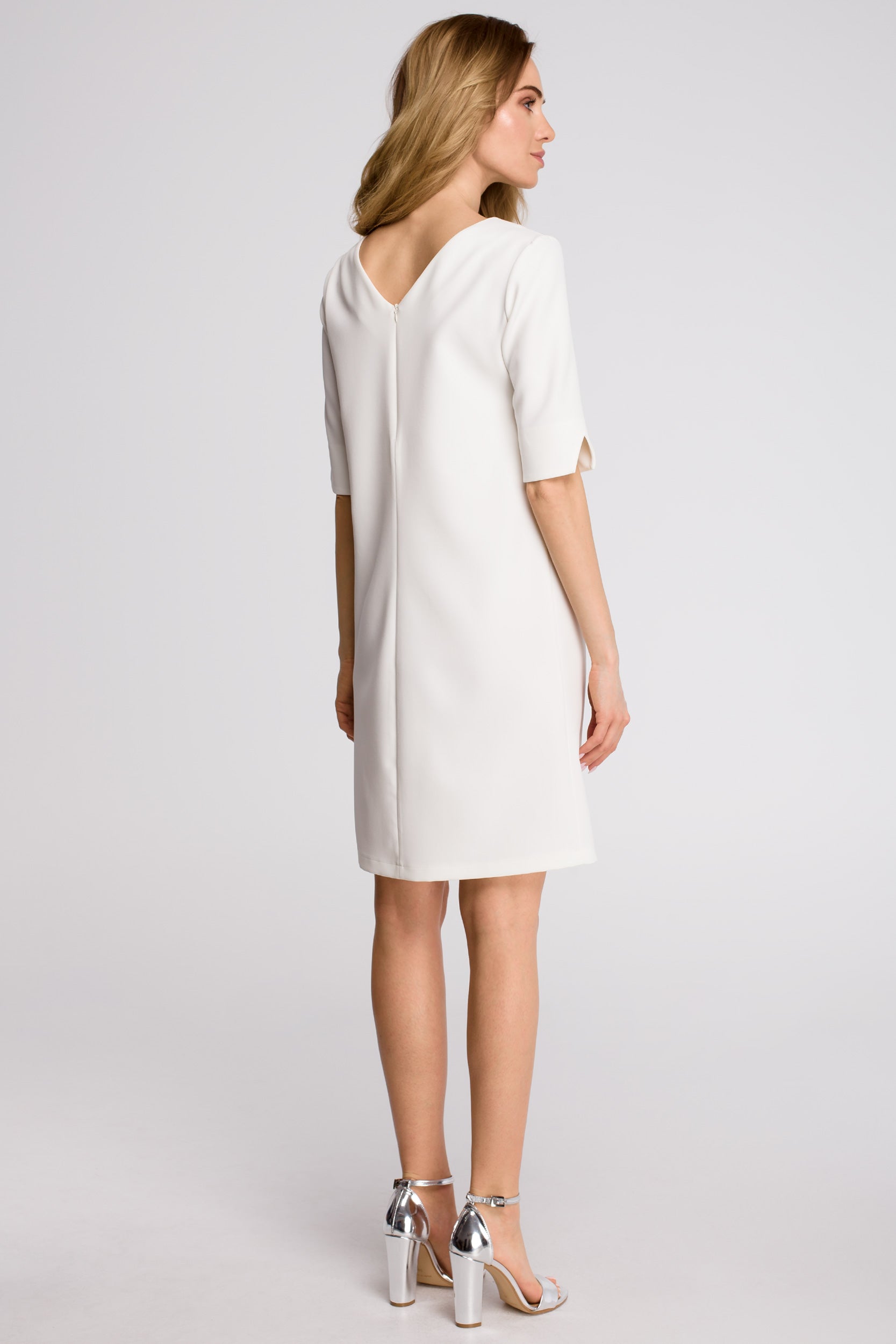 Minimalist Formal Mini Dress White