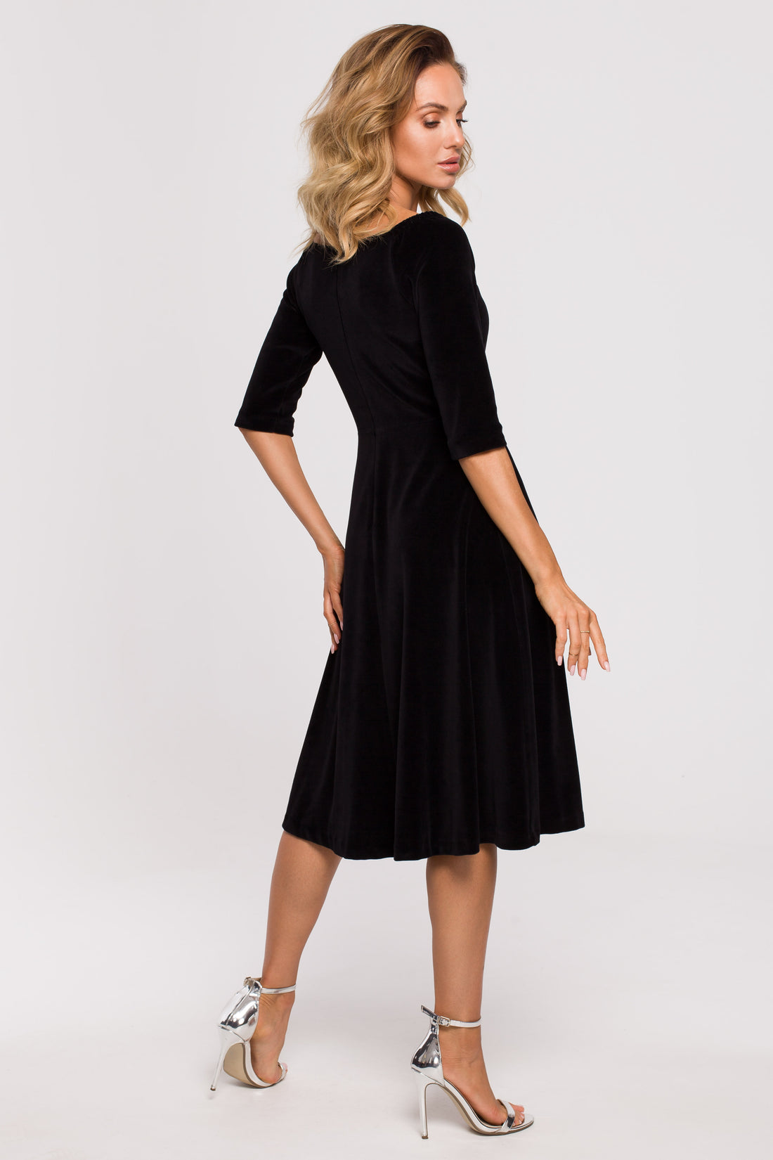 Off Shoulder Midi Velvet Dress | Strictly In | Black