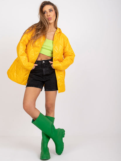 Quilted Jacket with Hood Transitional Yellow