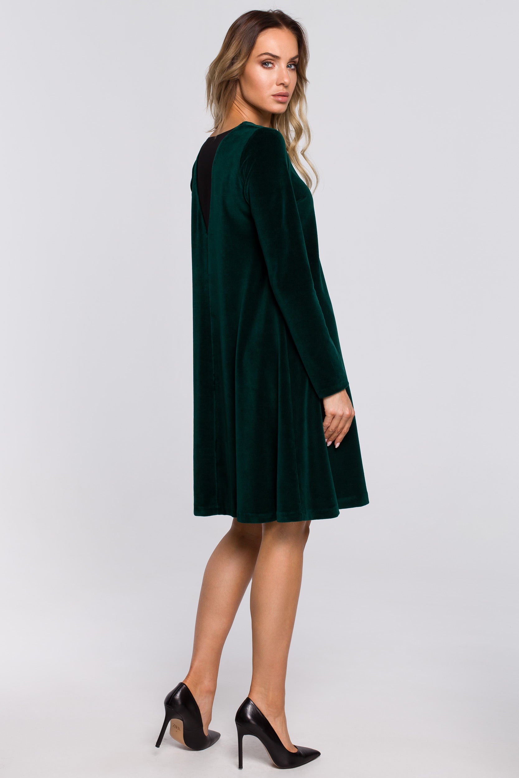Relaxed Fit Mini Velvet Dress | Strictly In | Green