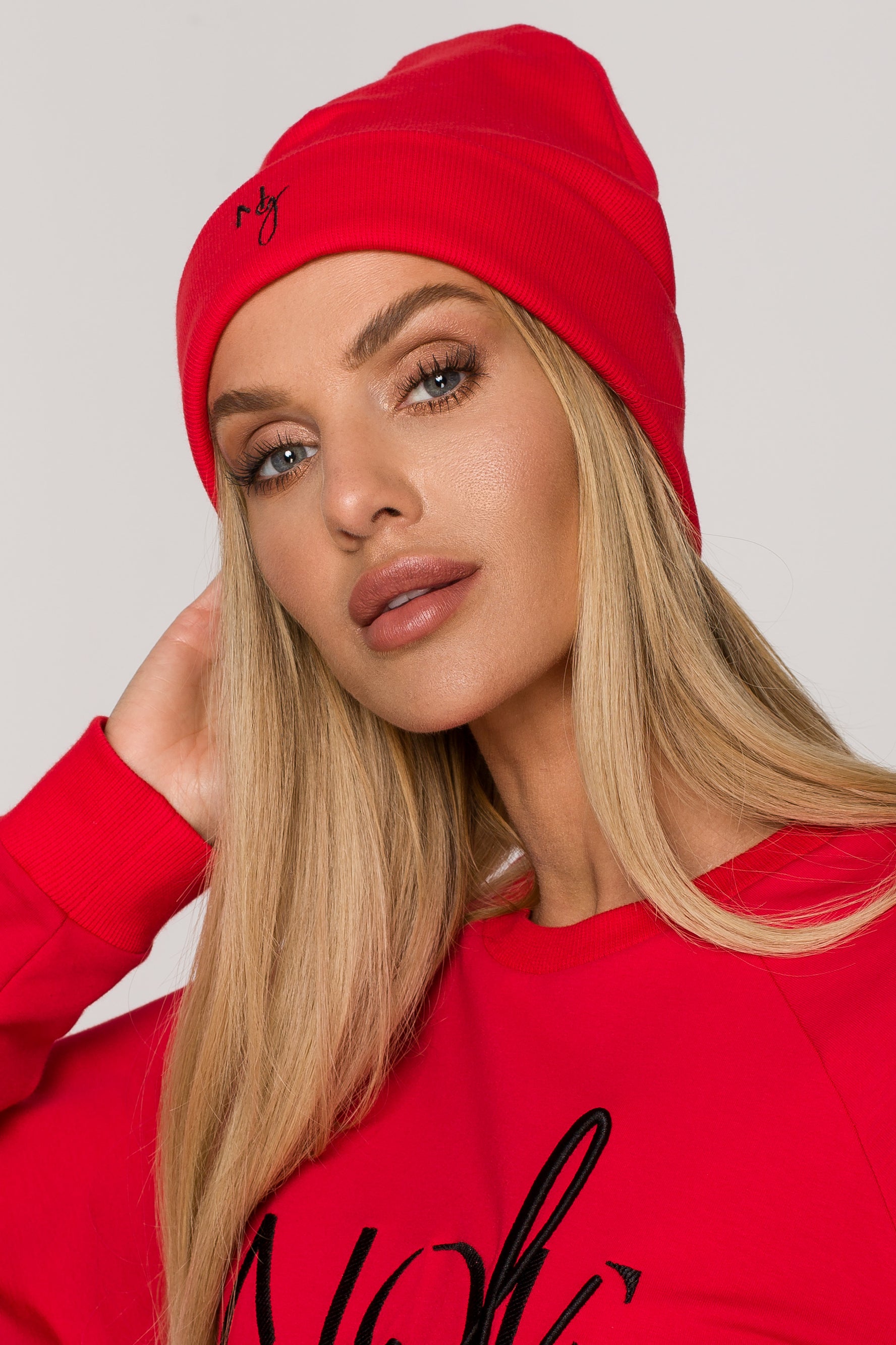 Ribbed Cotton Beanie | Strictly In | Red