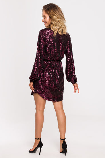 Buy Sequin Mini Dress with Wide Sleeves at Strictly Influential