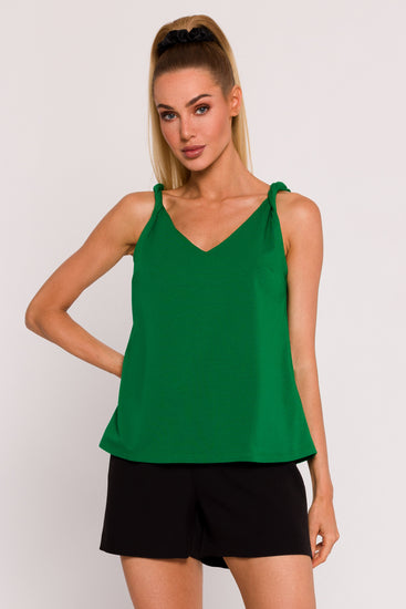 Twisted Strap Tank Top Green