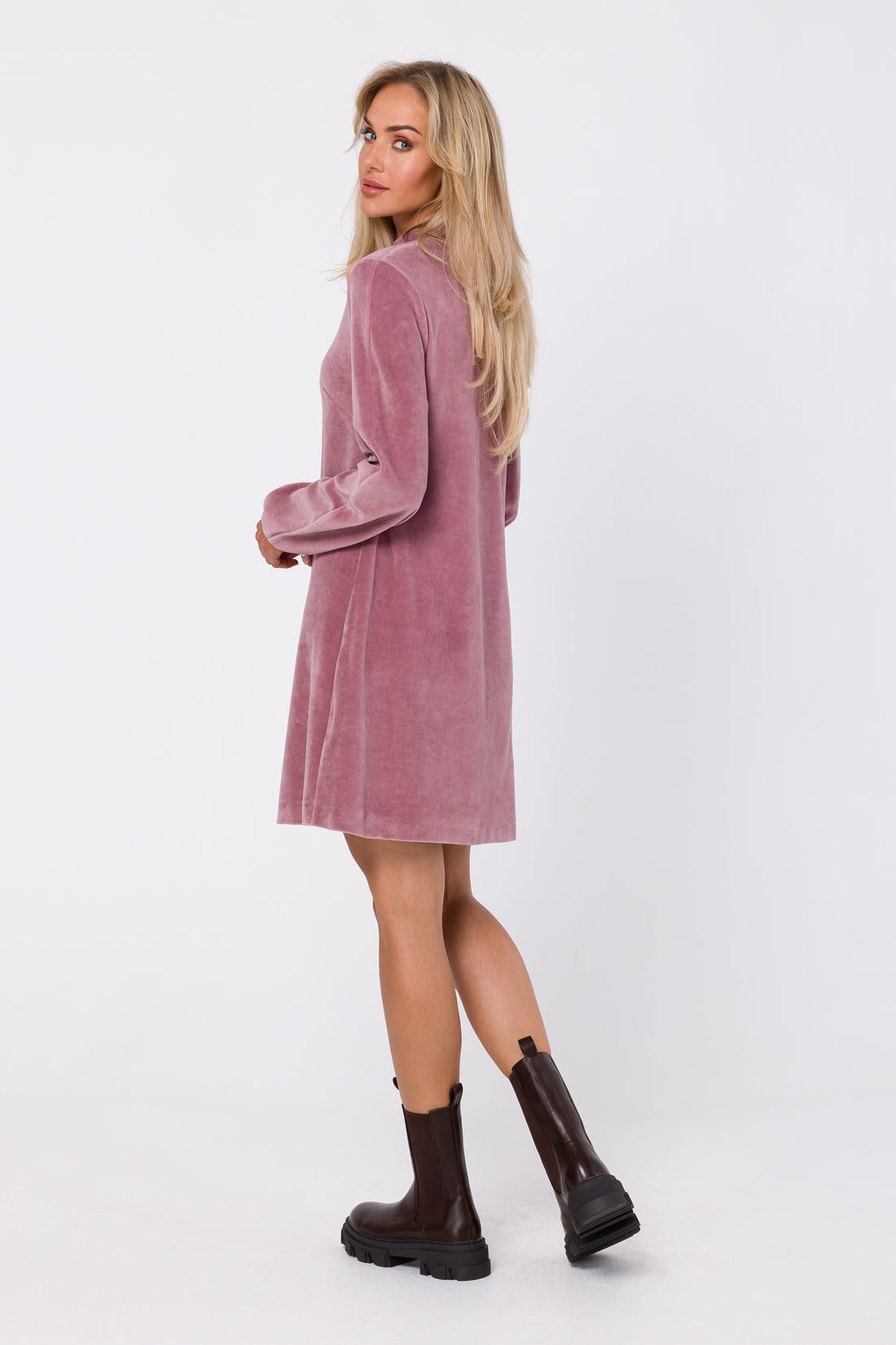 Velvet Mini Dress V-neck | Strictly In | Perfect for casual outings or evening events, pair it with ankle boots for a laid-back vibe or strappy heels for a more polished look.