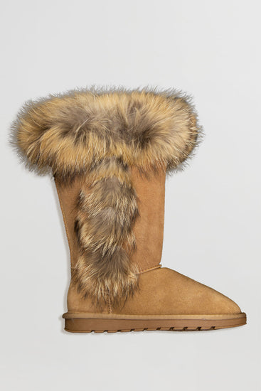 Sheepskin Boots Natural Leather Snow