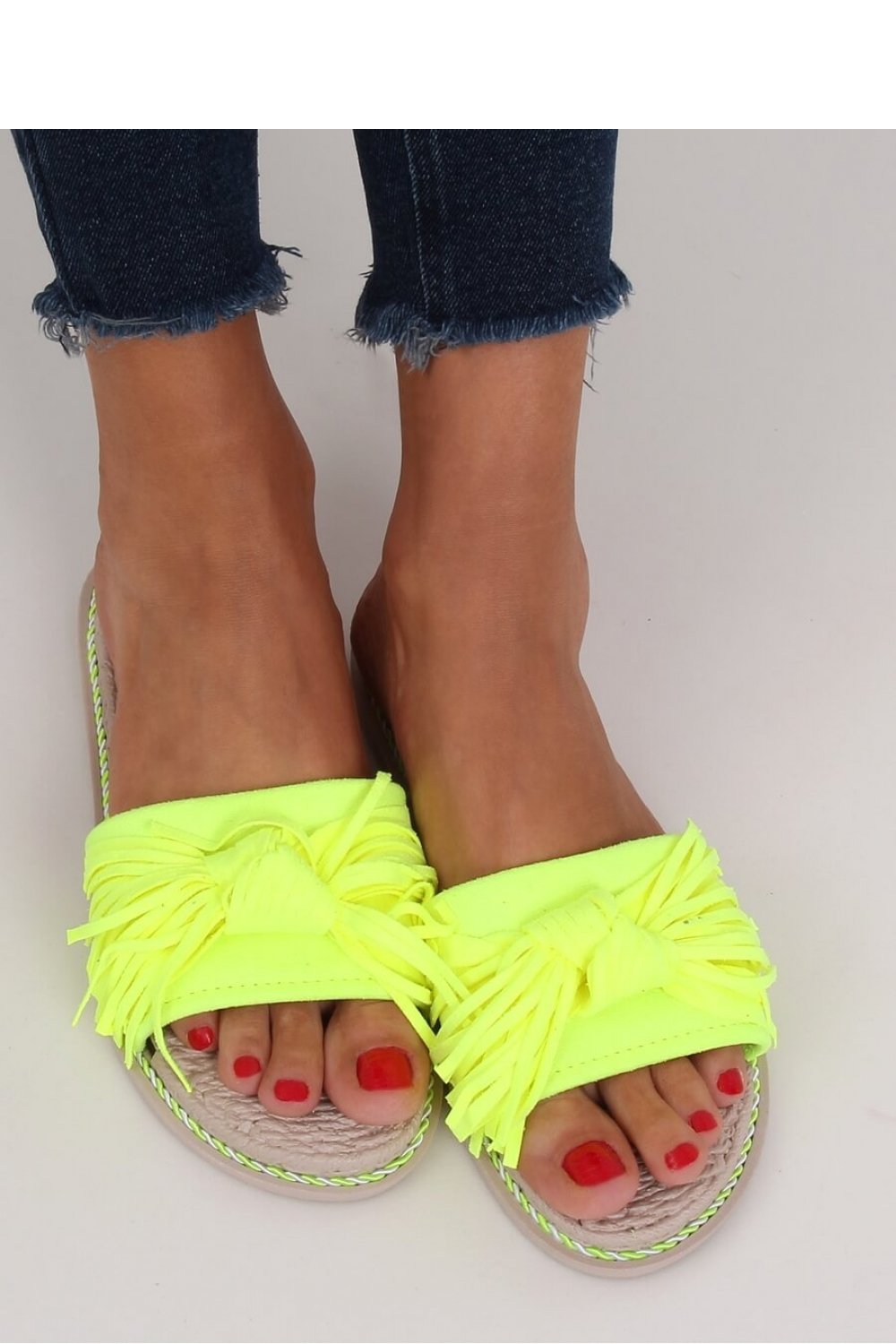Fluo Yellow Flat Sandals Boho Style