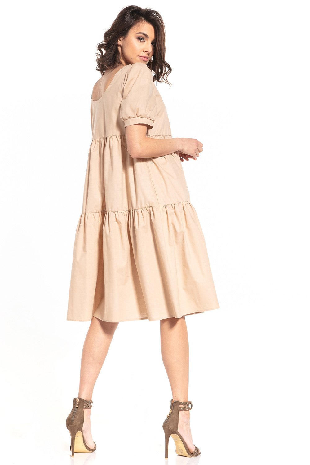 Cotton Tiered Midi Dress Plus Sizes