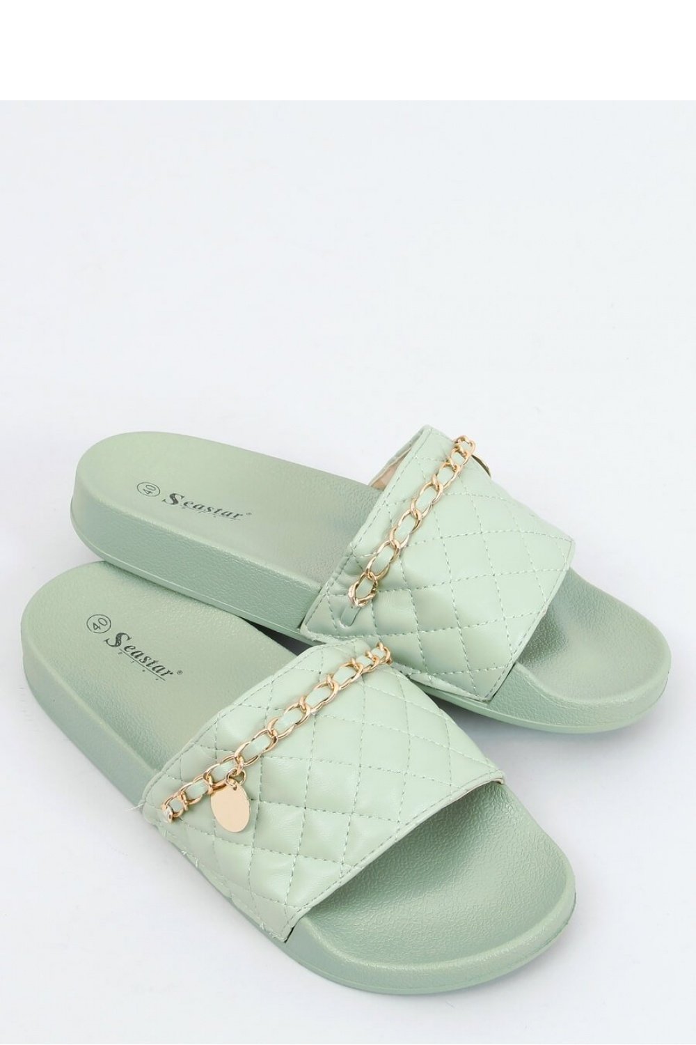 Quilted Chain Flat Sandals