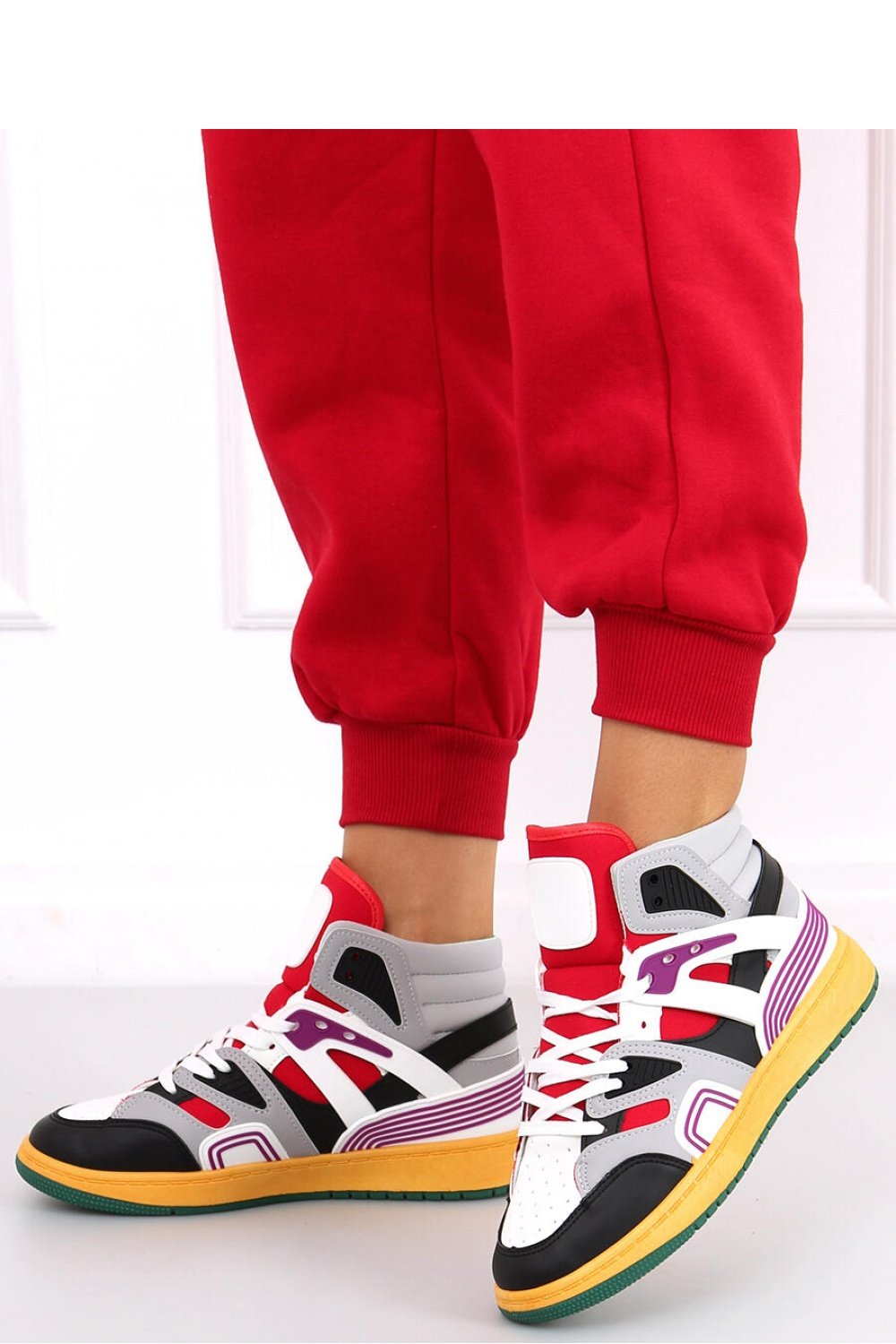 Lace-up Multi Coloured Ankle Sneakers