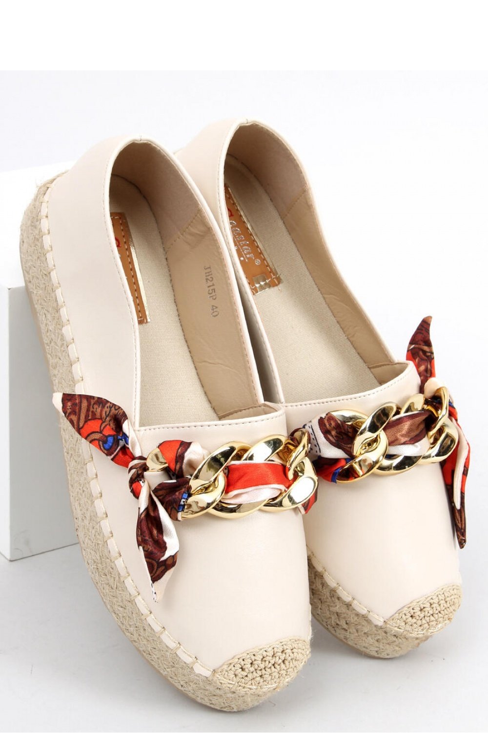 Espadrilles with Chain and Ribbon
