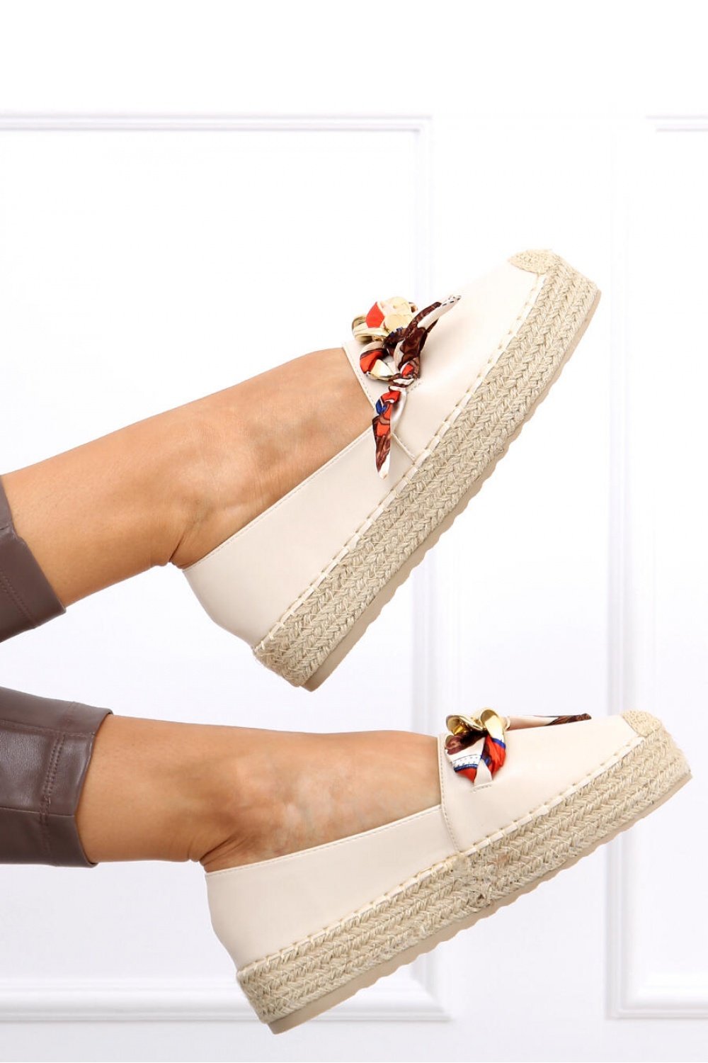 Espadrilles with Chain and Ribbon