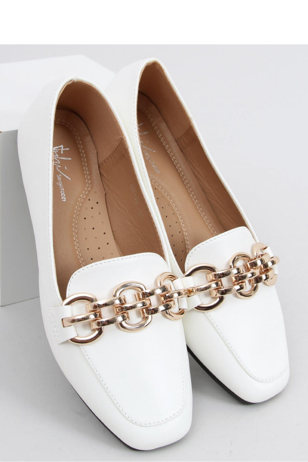 Loafers with Golden Decorative Element