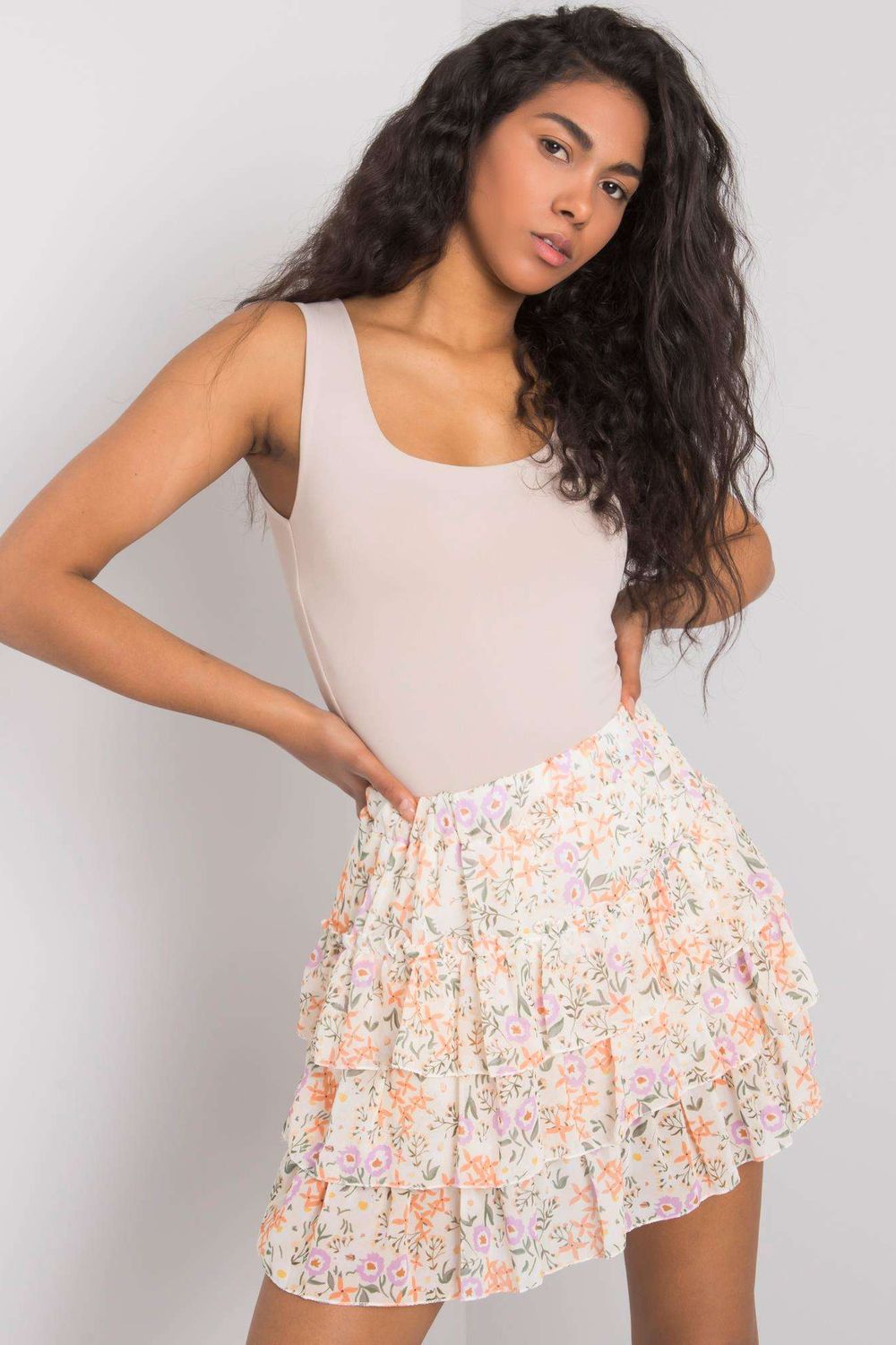 Ruffle Floral Skirt