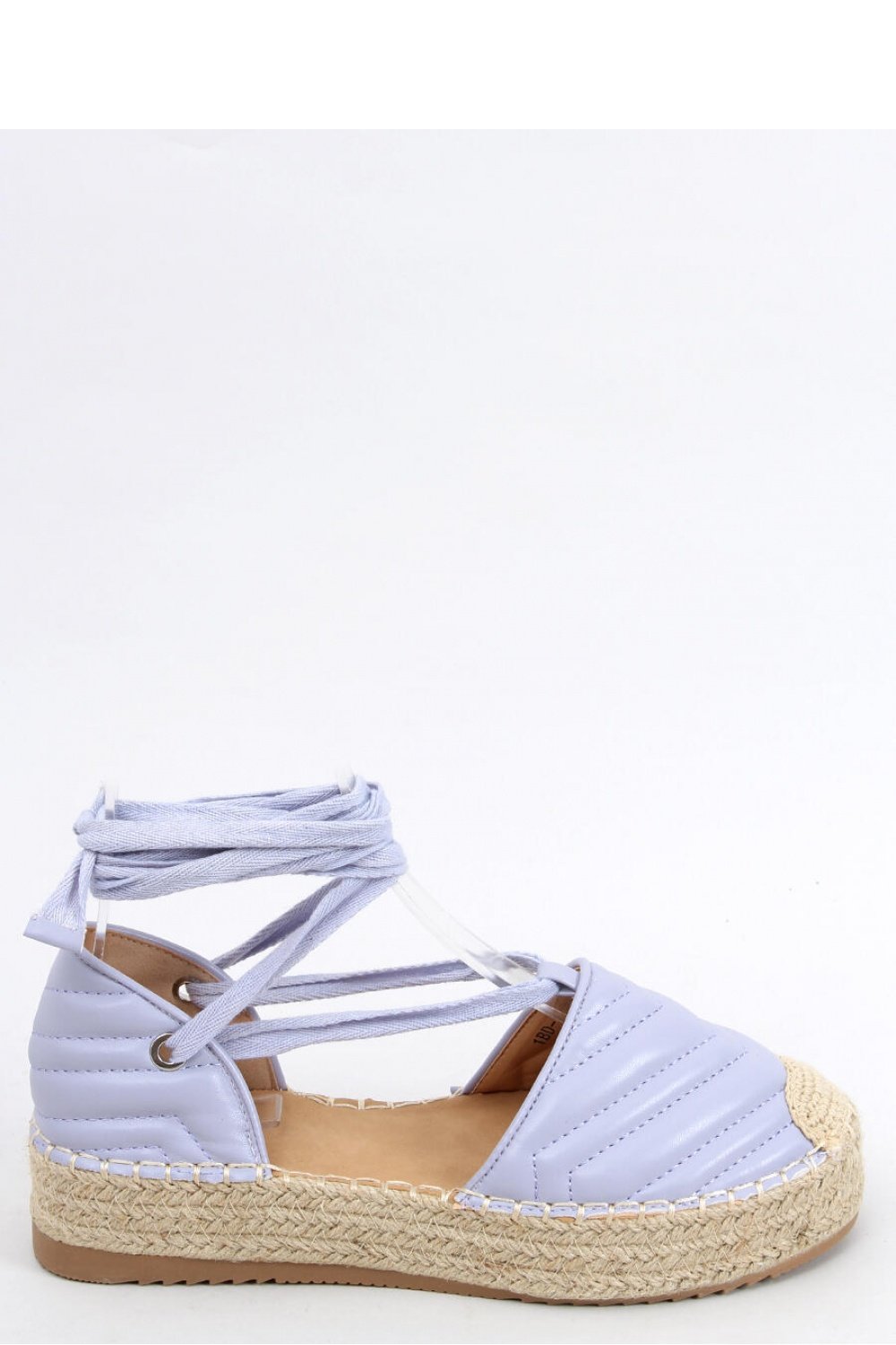 Lilac Lace Up Quilted Espadrilles