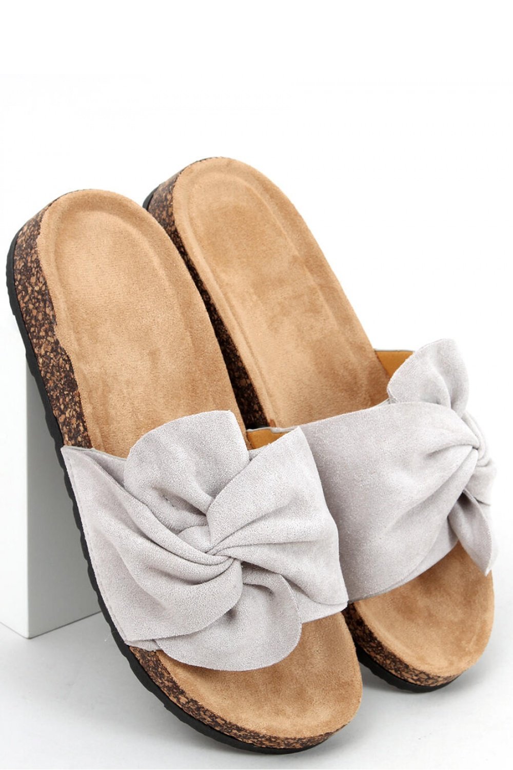 Suede Bow Flat Sandals