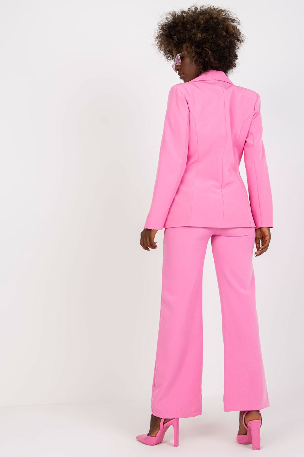 Pink Double Breasted Suit Blazer