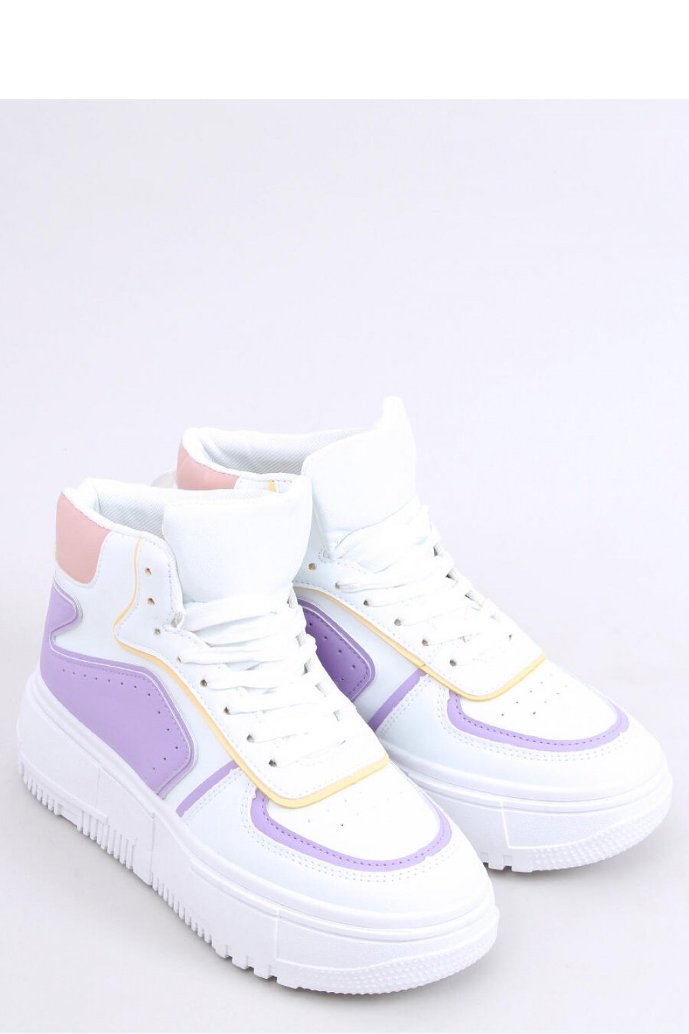 Lilac Pink White Ankle Sneakers