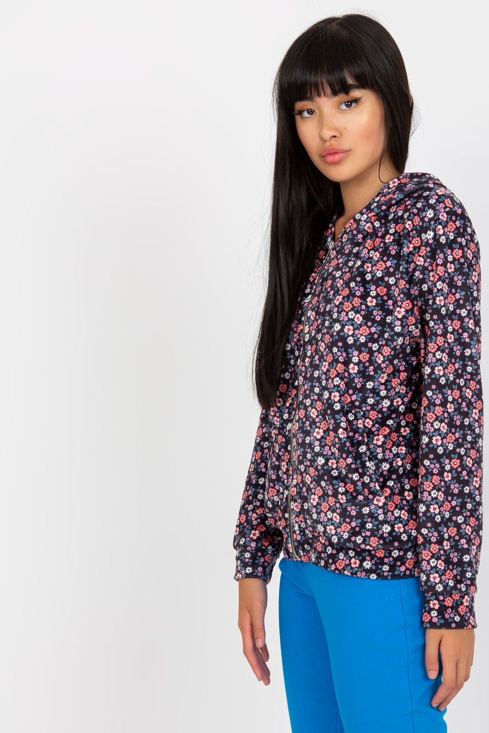 Floral Hooded Jacket with Zip