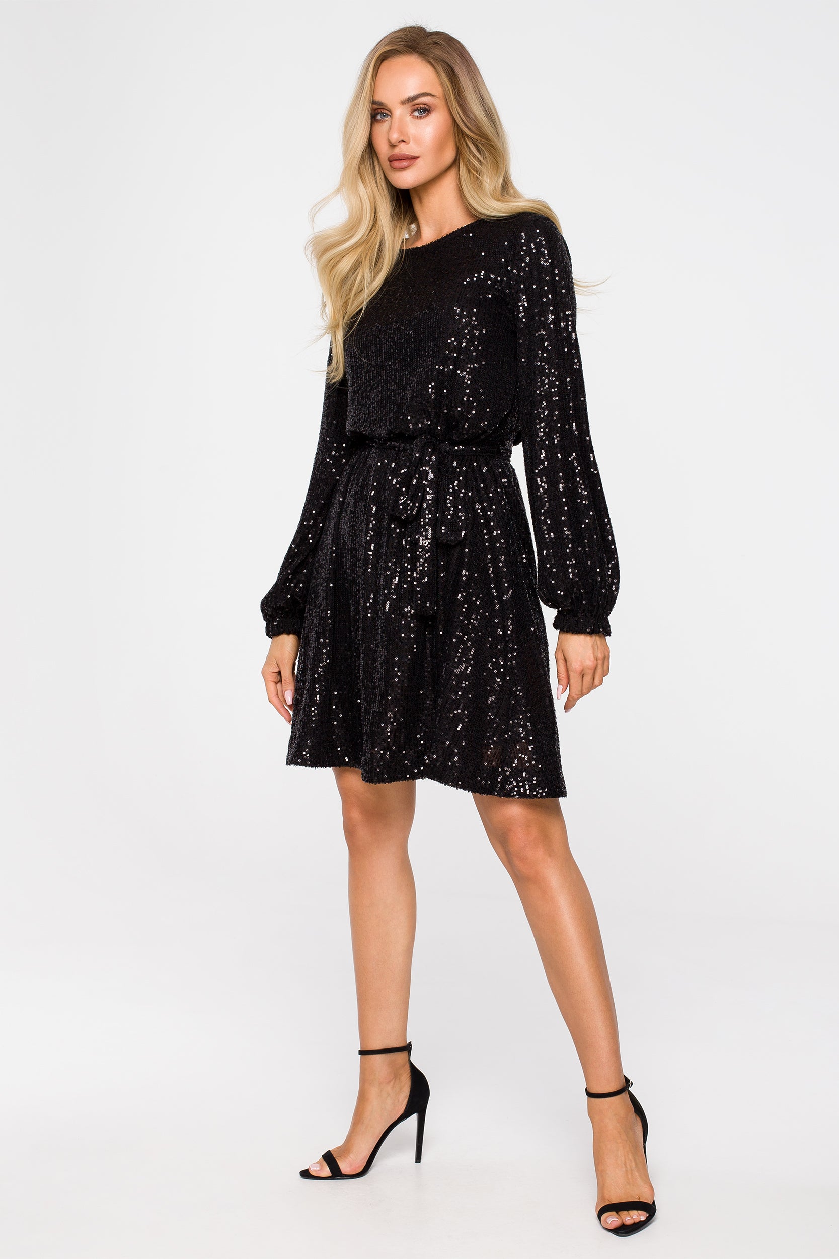 Black Sequin Mini Dress 2-in-1